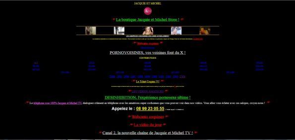 Première version du site Jacquie et Michel en 1999